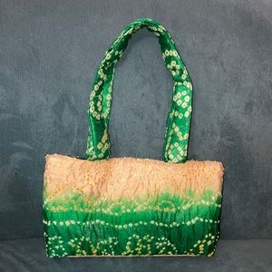 Moyna beige and green handbag